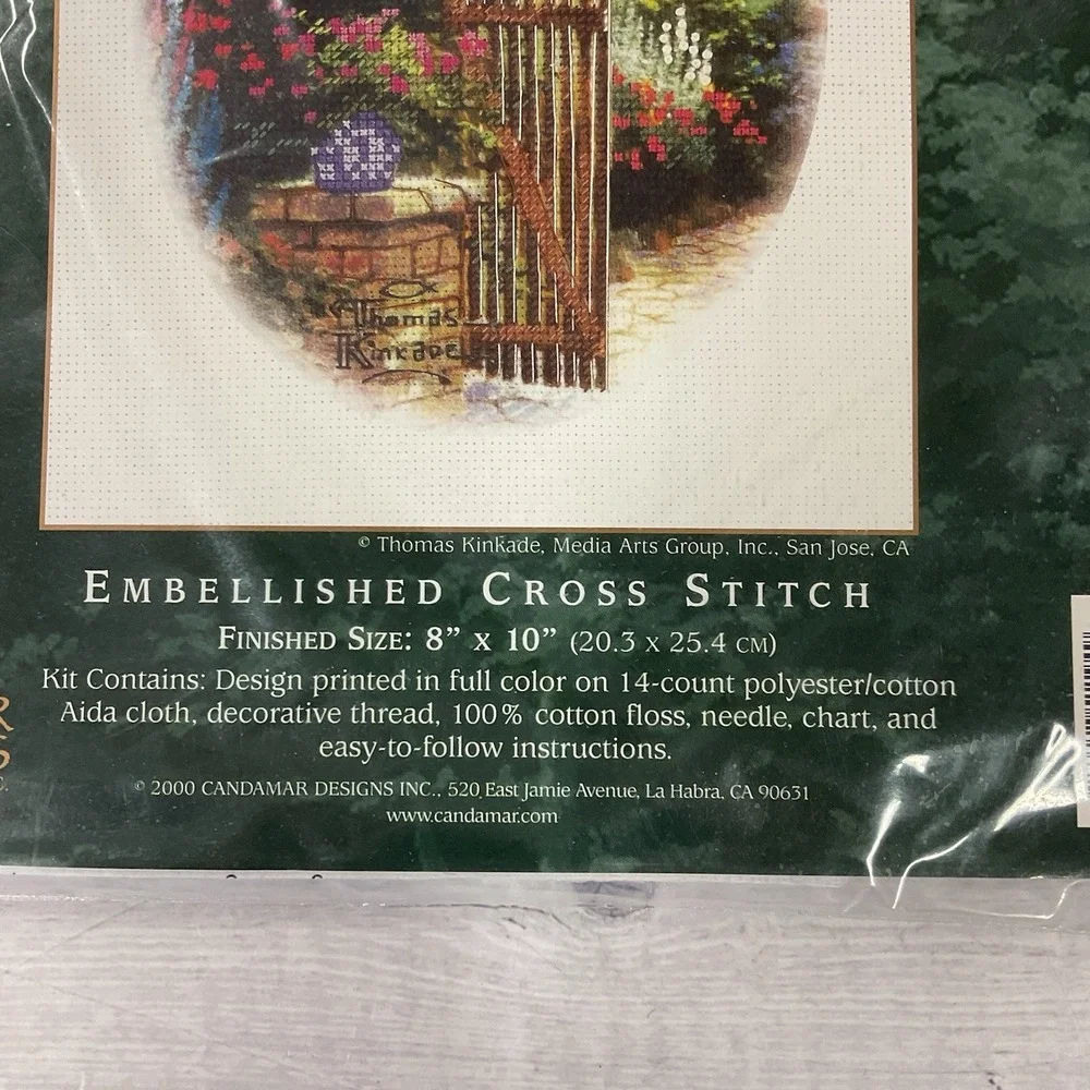 Candamar Design Thomas Kinkade Hidden Cottage Wooden Gate Cross Stitch Kit 51194